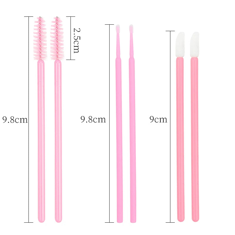 200 Pcs Disposable Crystal Brushes Set Eyelash Lip Microbrush Mascara Wands Applicator Swab Eyelash Extension Makeup Tools