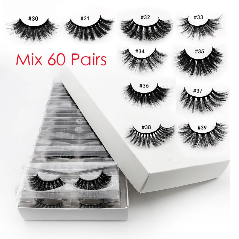 Wholesale Eyelashes 4/20/50/100pcs 3D Mink Lashes Natural Maquiagem False Eyelash Wispy Fluffy Makeup Tools Faux Cilios In Bulk