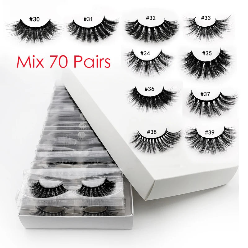 Wholesale Eyelashes 4/20/50/100pcs 3D Mink Lashes Natural Maquiagem False Eyelash Wispy Fluffy Makeup Tools Faux Cilios In Bulk