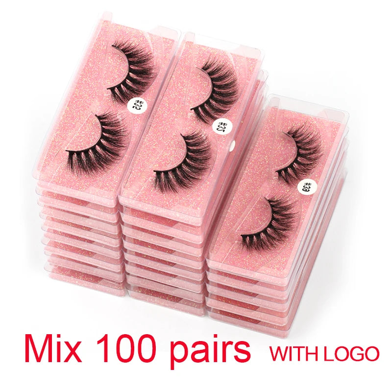 Wholesale Eyelashes 4/20/50/100pcs 3D Mink Lashes Natural Maquiagem False Eyelash Wispy Fluffy Makeup Tools Faux Cilios In Bulk