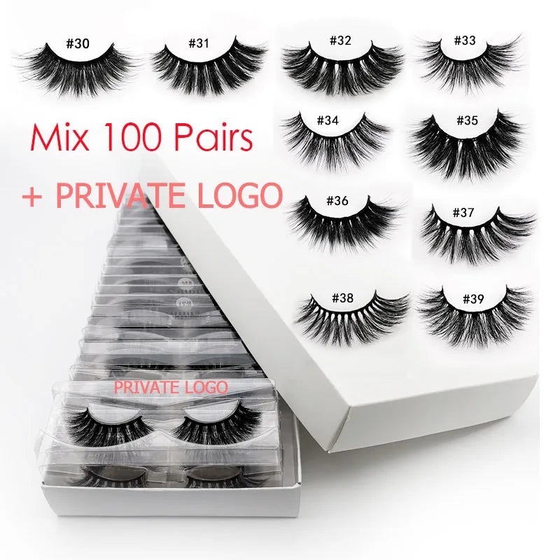 Wholesale Eyelashes 4/20/50/100pcs 3D Mink Lashes Natural Maquiagem False Eyelash Wispy Fluffy Makeup Tools Faux Cilios In Bulk