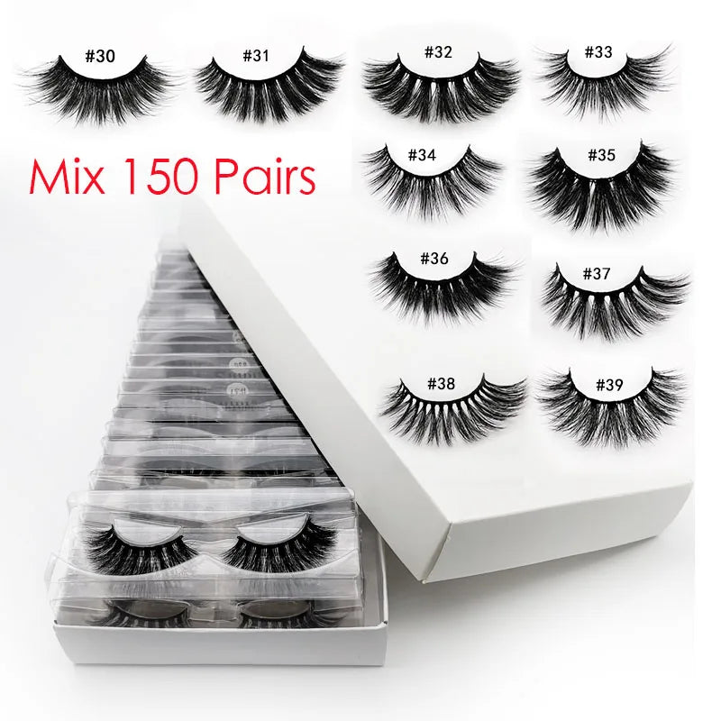 Wholesale Eyelashes 4/20/50/100pcs 3D Mink Lashes Natural Maquiagem False Eyelash Wispy Fluffy Makeup Tools Faux Cilios In Bulk