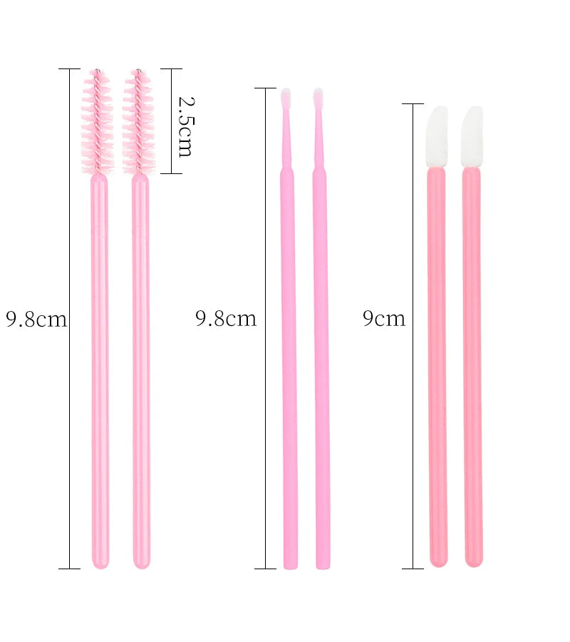 200 Pcs Disposable Crystal Brushes Set Eyelash Lip Microbrush Mascara Wands Applicator Swab Eyelash Extension Makeup Tools