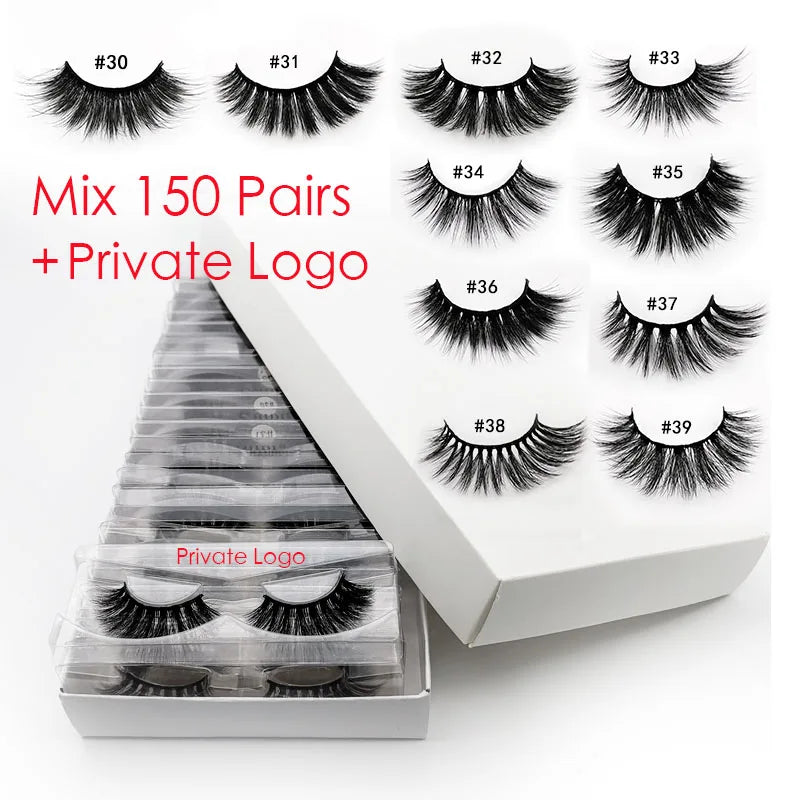 Wholesale Eyelashes 4/20/50/100pcs 3D Mink Lashes Natural Maquiagem False Eyelash Wispy Fluffy Makeup Tools Faux Cilios In Bulk