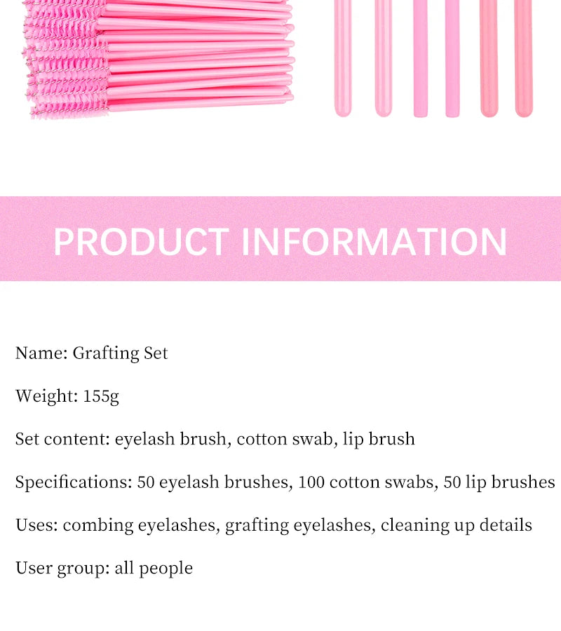 200 Pcs Disposable Crystal Brushes Set Eyelash Lip Microbrush Mascara Wands Applicator Swab Eyelash Extension Makeup Tools