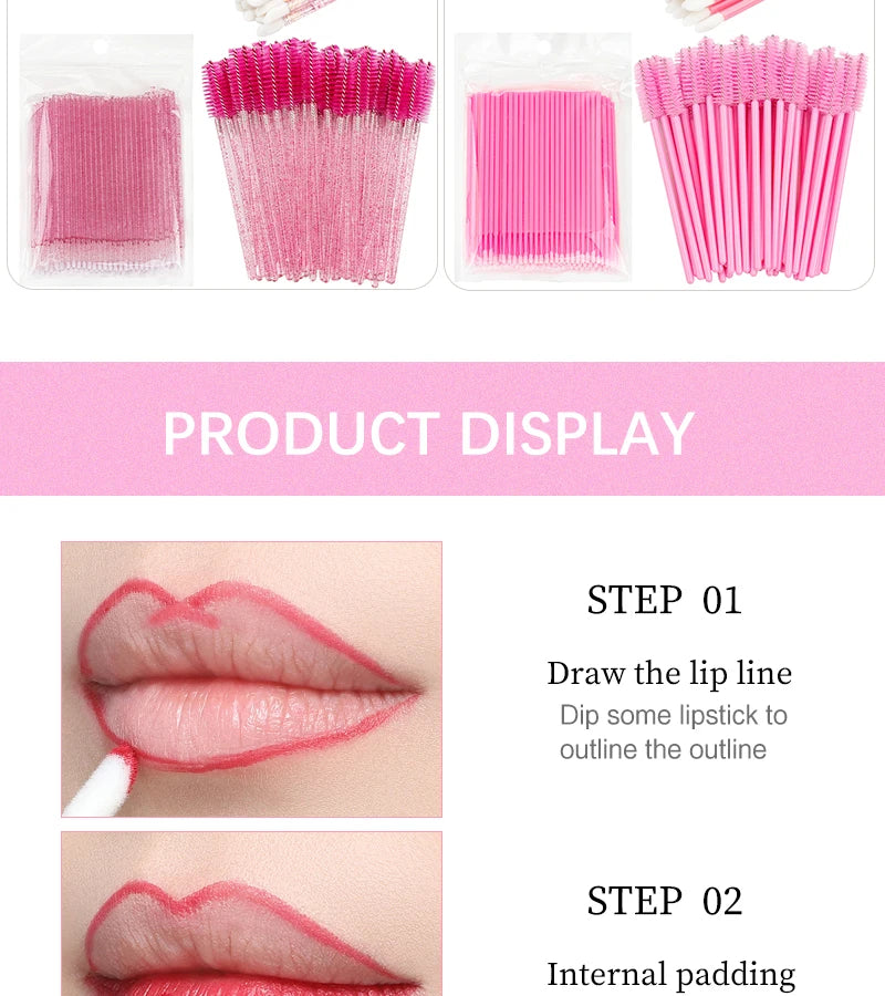 200 Pcs Disposable Crystal Brushes Set Eyelash Lip Microbrush Mascara Wands Applicator Swab Eyelash Extension Makeup Tools