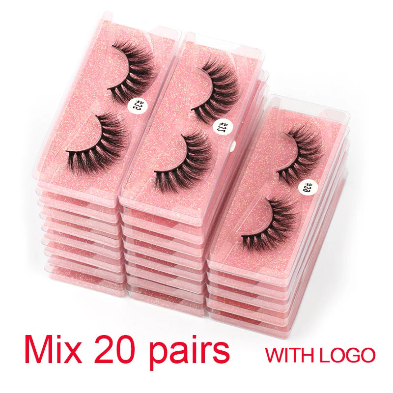 Wholesale Eyelashes 4/20/50/100pcs 3D Mink Lashes Natural Maquiagem False Eyelash Wispy Fluffy Makeup Tools Faux Cilios In Bulk