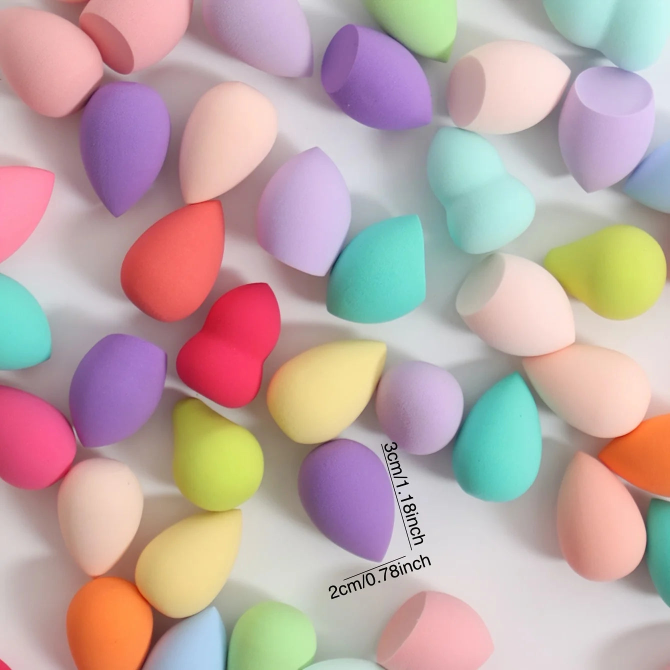 10/20/50/100 pieces of mini beauty sponges, various shapes and colors of makeup sponges, mixed beauty sponge set, makeup tools