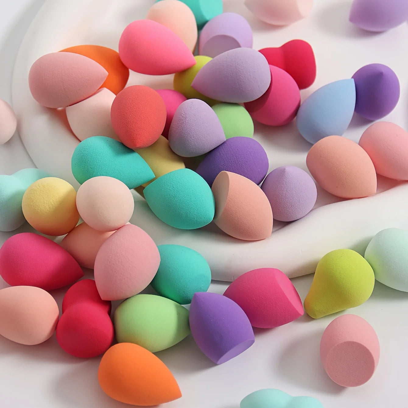 10/20/50/100 pieces of mini beauty sponges, various shapes and colors of makeup sponges, mixed beauty sponge set, makeup tools