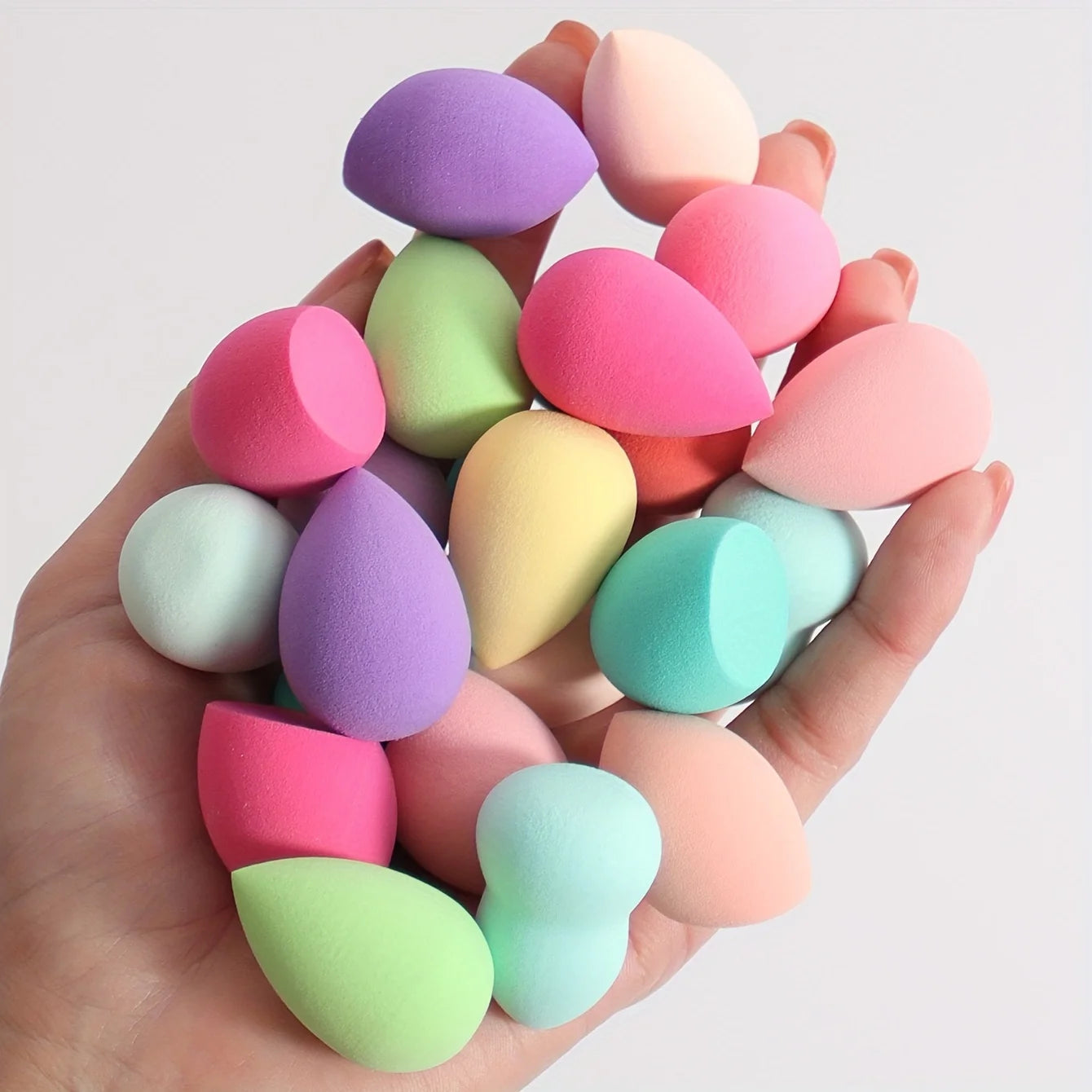 10/20/50/100 pieces of mini beauty sponges, various shapes and colors of makeup sponges, mixed beauty sponge set, makeup tools