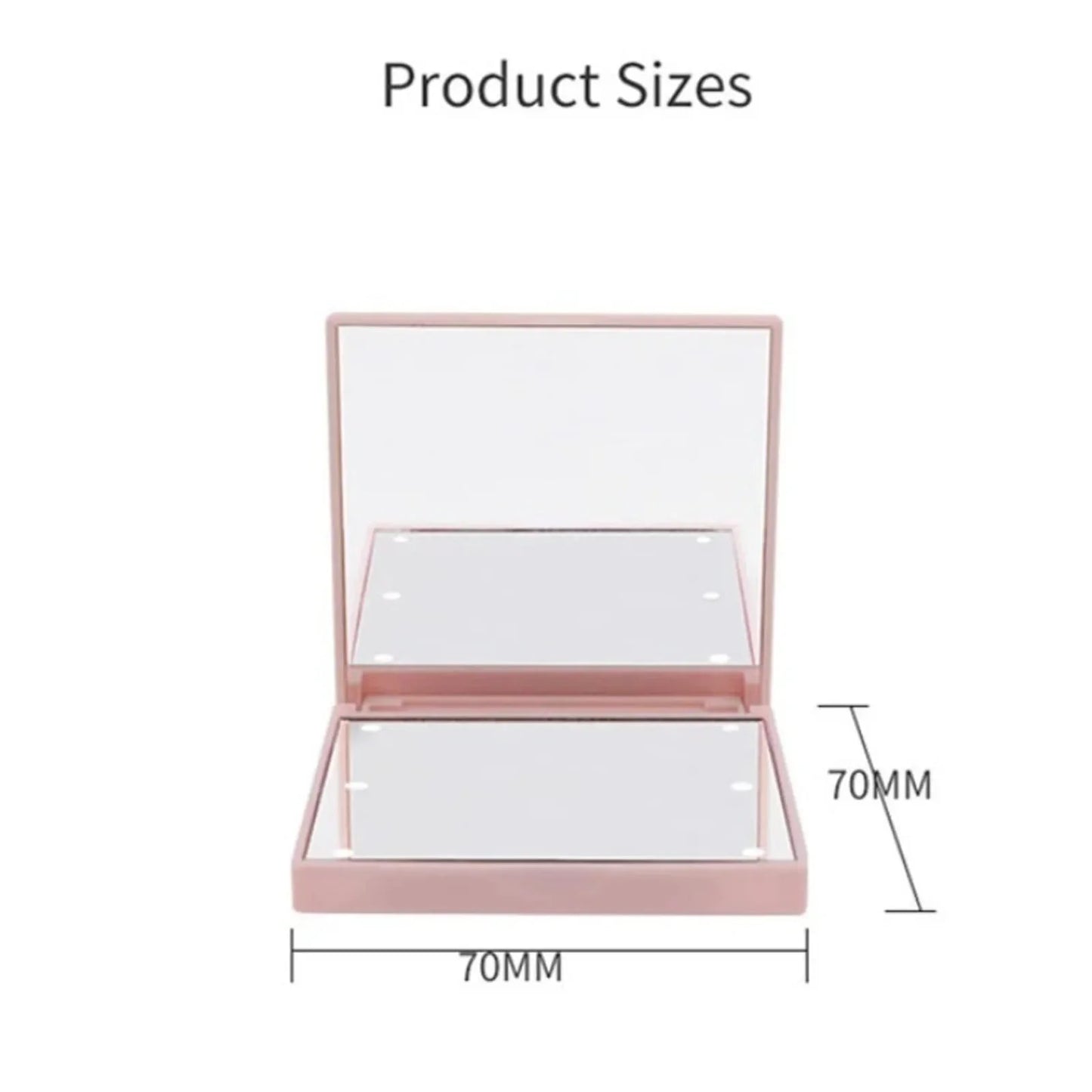 1PC 6 LED Lamps Women Foldable Makeup Mirrors Lights Lady Cosmetic Hand Folding Portable Compact Pocket Mirror Makeup Tools
