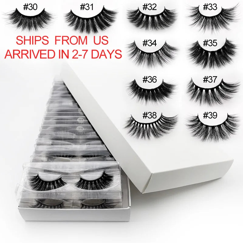 Wholesale Eyelashes 4/20/50/100pcs 3D Mink Lashes Natural Maquiagem False Eyelash Wispy Fluffy Makeup Tools Faux Cilios In Bulk