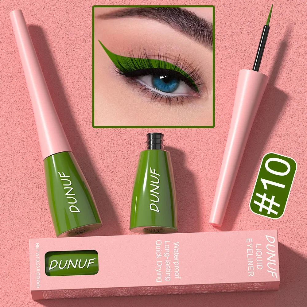 Colorful Liquid Eyeliner Quick Dry Waterproof Eye Pencil Long Lasting Eyes Cosmetic Blue Green Glitter Eye Showdow Makeup Tools