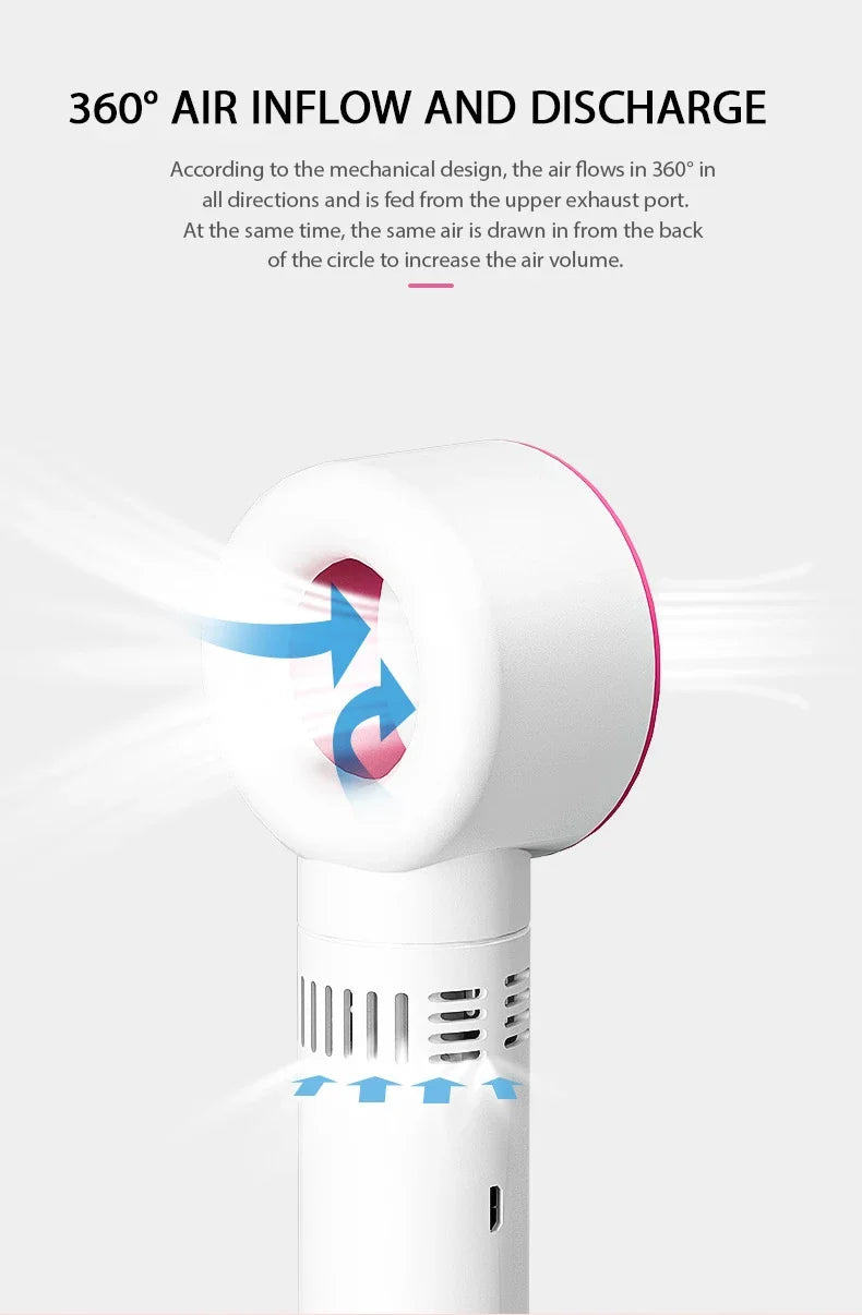 Rechargeable Eyelash Blower USB Portable False Eyelash Fast Drying Bladeless Fan False Eyelash Extender Women's Makeup Tools