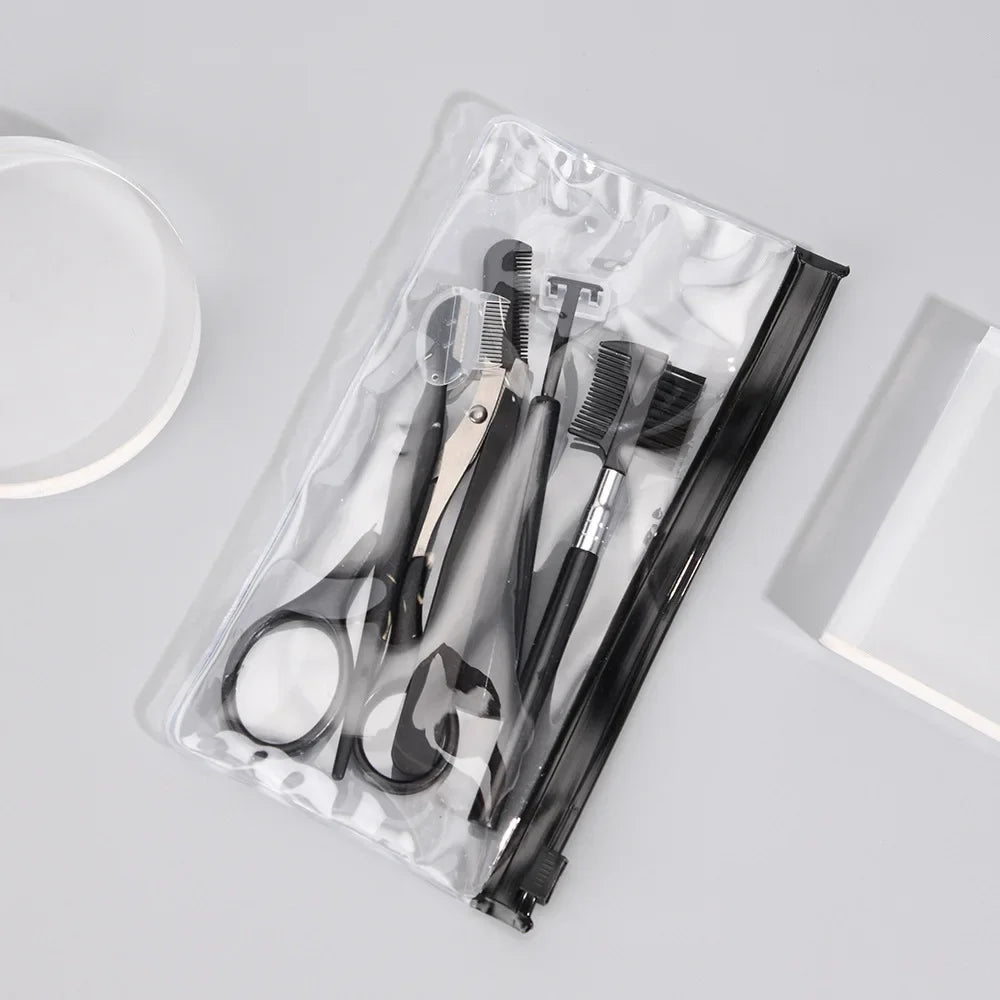 2-17 PCS Eyebrow Trimmer Set  Eyebrow Razor Scraping  Eyebrow Comb Razor Clip Scissors Tweezers Makeup Tools Sets