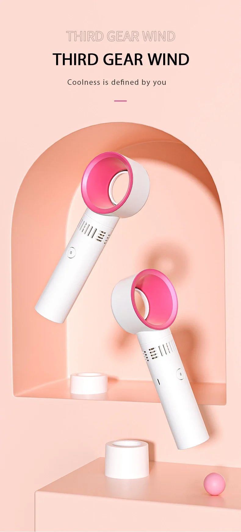 Rechargeable Eyelash Blower USB Portable False Eyelash Fast Drying Bladeless Fan False Eyelash Extender Women's Makeup Tools