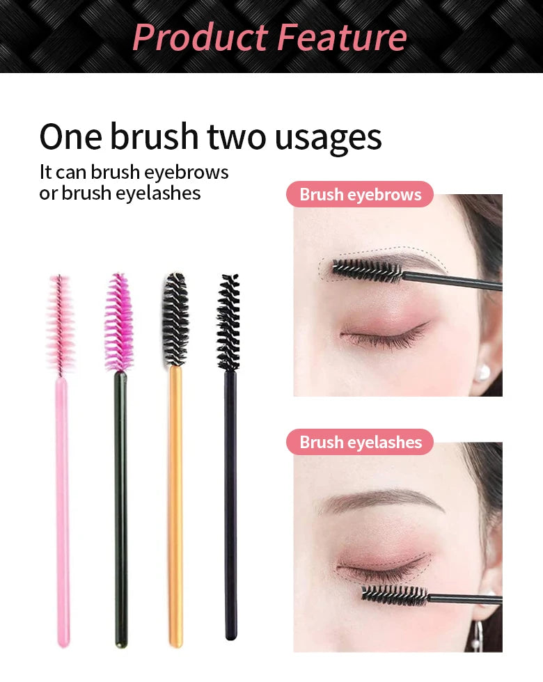 CNK Disposable Lip Brushes Eyelash Mascara Wands 2 In 1 Bundle Sale Lipstick Cotton Swab Lipgloss Brush Makeup Tools Applicators