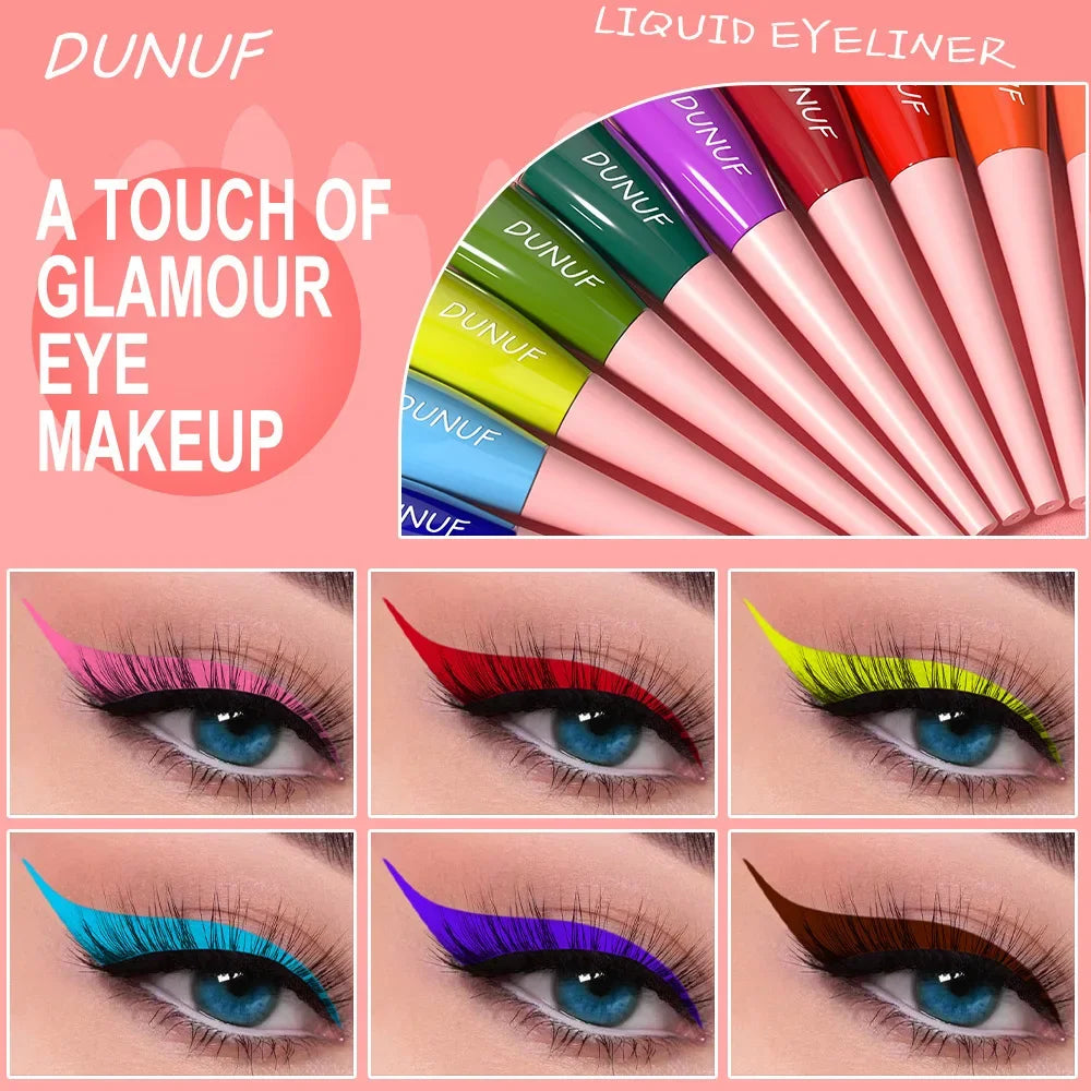 Colorful Liquid Eyeliner Quick Dry Waterproof Eye Pencil Long Lasting Eyes Cosmetic Blue Green Glitter Eye Showdow Makeup Tools