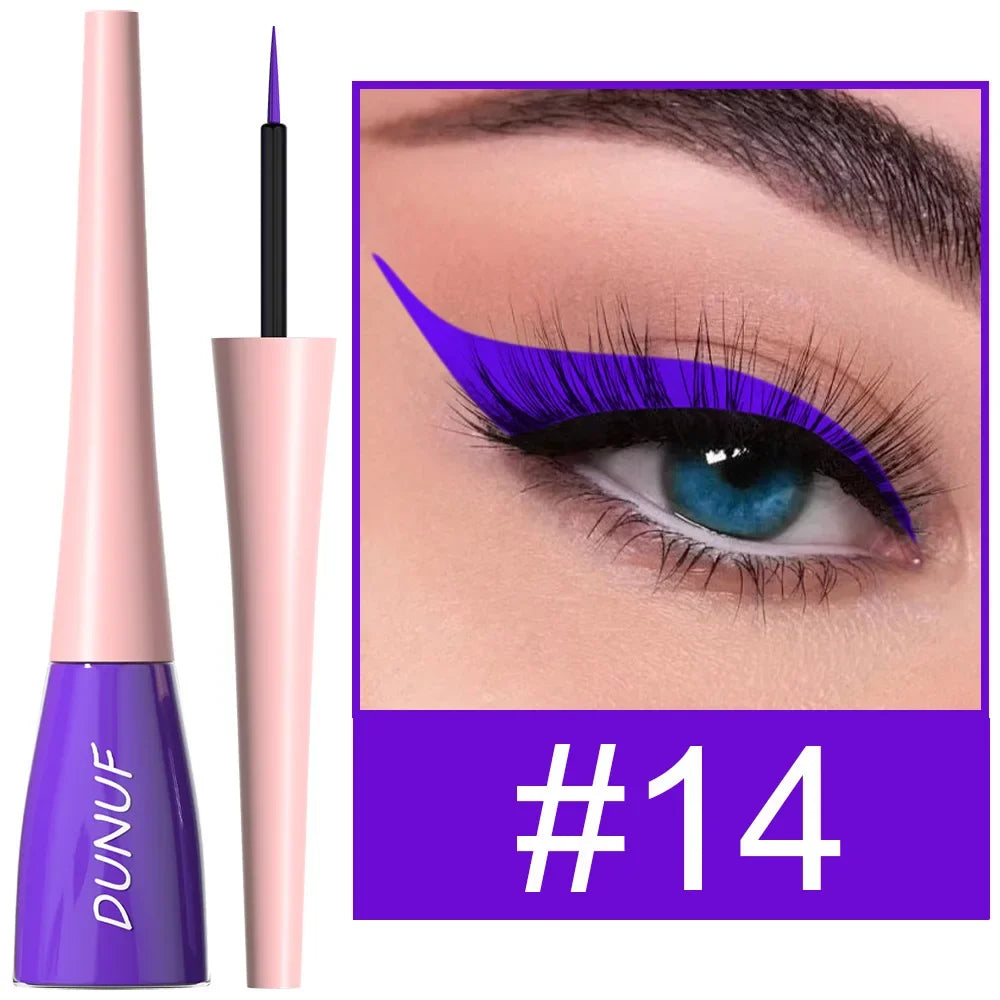 Colorful Liquid Eyeliner Quick Dry Waterproof Eye Pencil Long Lasting Eyes Cosmetic Blue Green Glitter Eye Showdow Makeup Tools