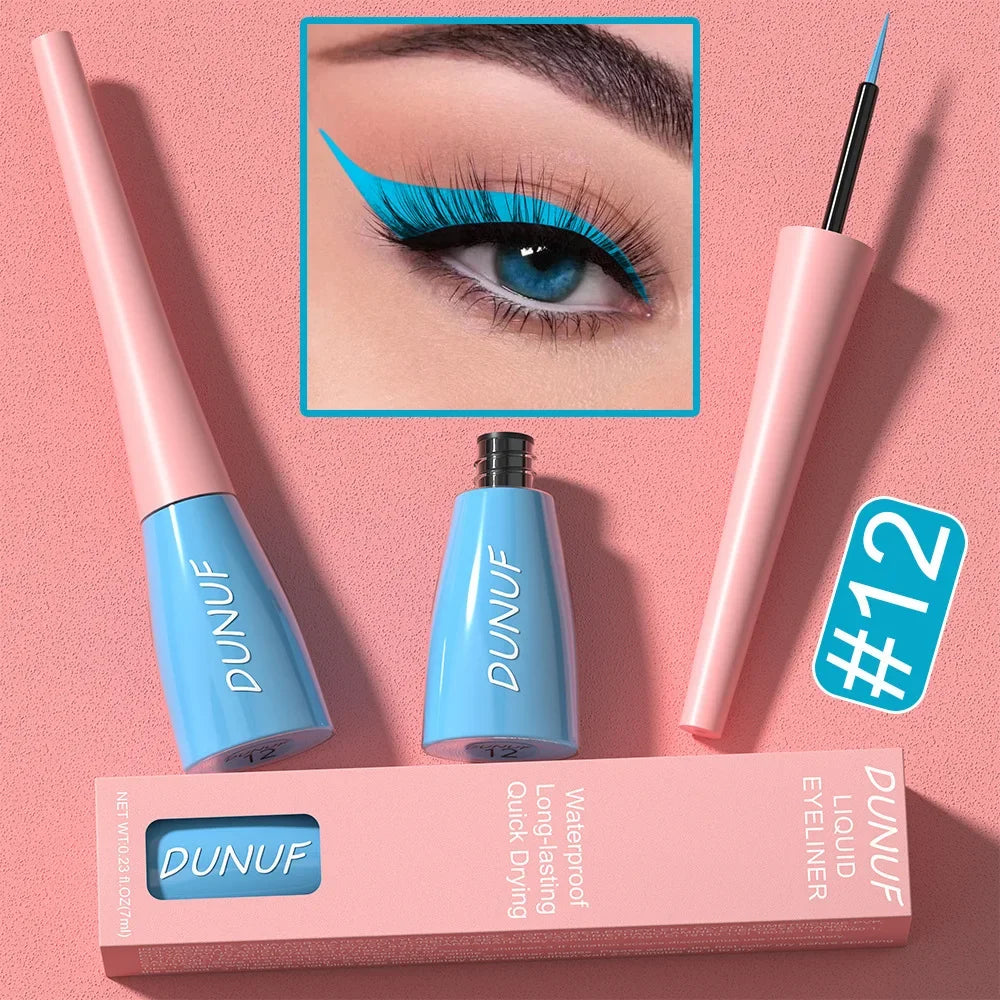 Colorful Liquid Eyeliner Quick Dry Waterproof Eye Pencil Long Lasting Eyes Cosmetic Blue Green Glitter Eye Showdow Makeup Tools