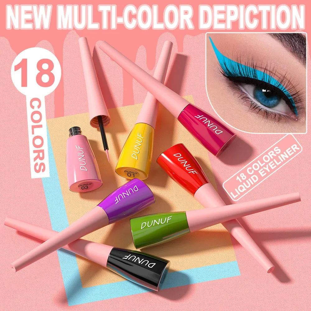 Colorful Liquid Eyeliner Quick Dry Waterproof Eye Pencil Long Lasting Eyes Cosmetic Blue Green Glitter Eye Showdow Makeup Tools