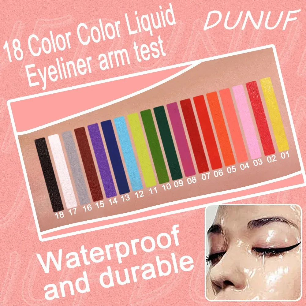 Colorful Liquid Eyeliner Quick Dry Waterproof Eye Pencil Long Lasting Eyes Cosmetic Blue Green Glitter Eye Showdow Makeup Tools