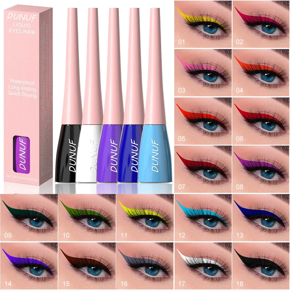 Colorful Liquid Eyeliner Quick Dry Waterproof Eye Pencil Long Lasting Eyes Cosmetic Blue Green Glitter Eye Showdow Makeup Tools