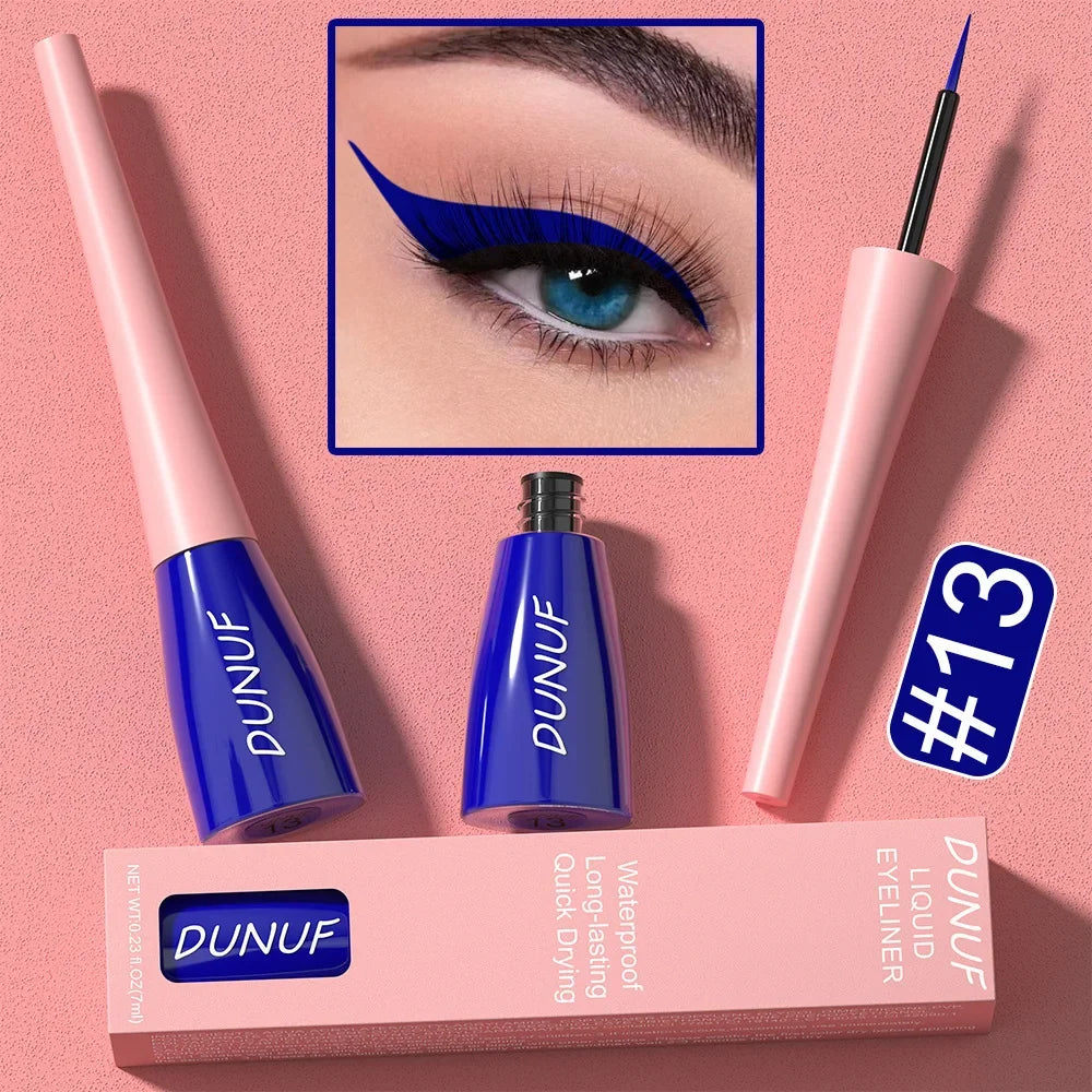 Colorful Liquid Eyeliner Quick Dry Waterproof Eye Pencil Long Lasting Eyes Cosmetic Blue Green Glitter Eye Showdow Makeup Tools