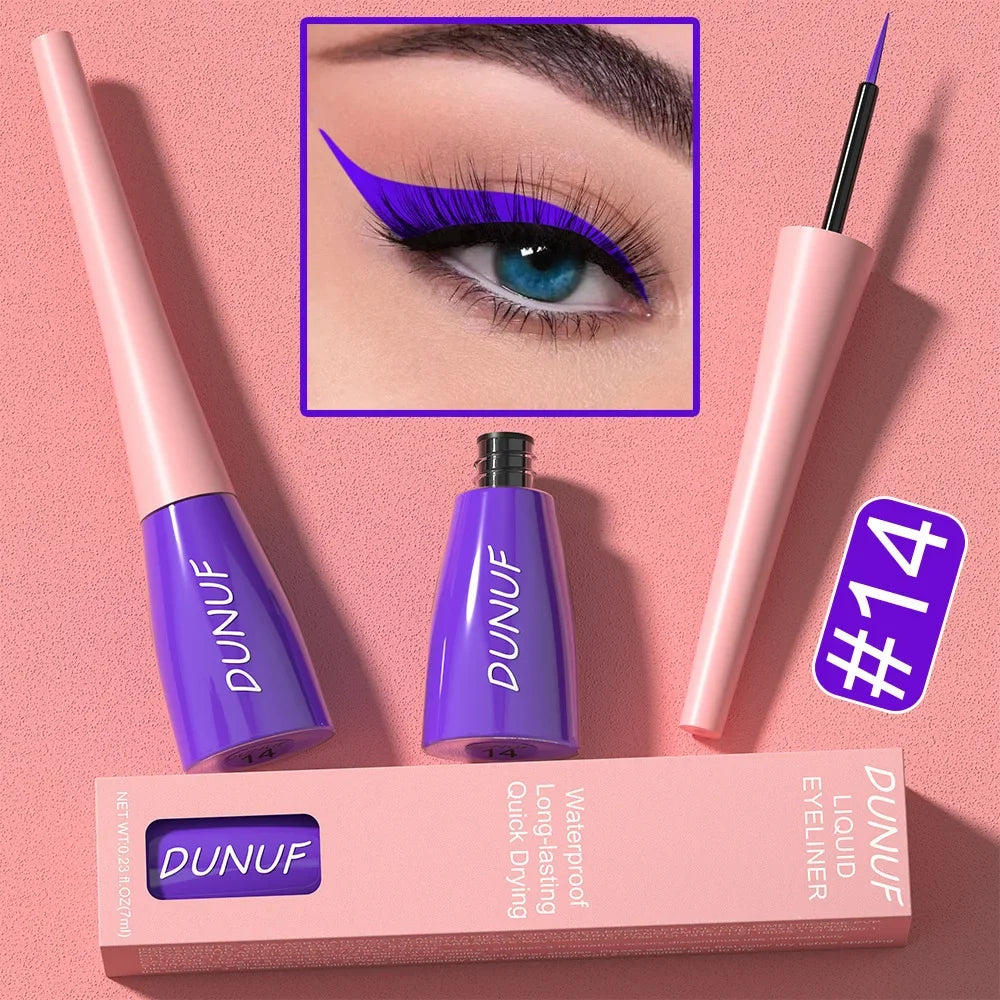 Colorful Liquid Eyeliner Quick Dry Waterproof Eye Pencil Long Lasting Eyes Cosmetic Blue Green Glitter Eye Showdow Makeup Tools