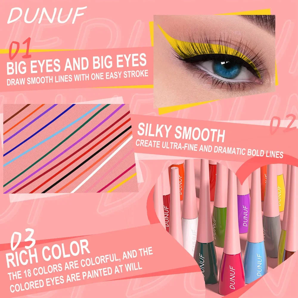 Colorful Liquid Eyeliner Quick Dry Waterproof Eye Pencil Long Lasting Eyes Cosmetic Blue Green Glitter Eye Showdow Makeup Tools