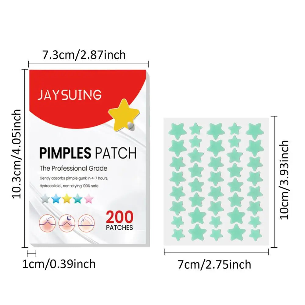 200pcs Star Pimple Patch Acne Invisible Acne Removal Stickers Originality Concealer Face Spot Beauty Skin Care Makeup Tools