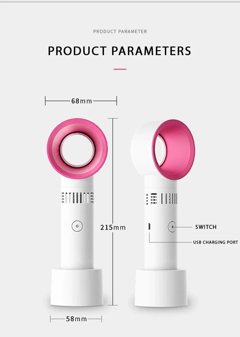 Rechargeable Eyelash Blower USB Portable False Eyelash Fast Drying Bladeless Fan False Eyelash Extender Women's Makeup Tools