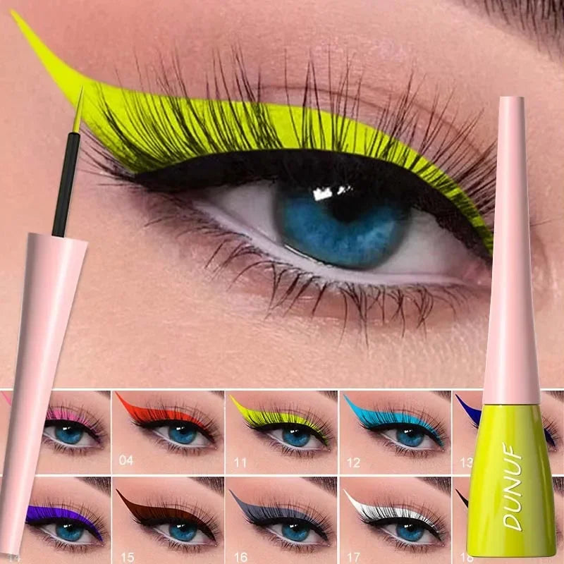 Colorful Liquid Eyeliner Quick Dry Waterproof Eye Pencil Long Lasting Eyes Cosmetic Blue Green Glitter Eye Showdow Makeup Tools